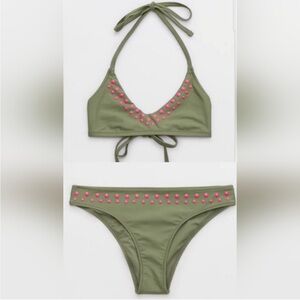 Aerie Voop Halter and Bikini Bottom Matching SET